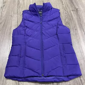 LANDS' END Damen Gr. Small lila Daunen gefüllt gesteppte Pufferweste Gorpcore - Bild 1 von 6