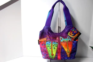 Laurel Burch Small Cats Tote Shopper Beach Bag Shoulder Bag  NWT - Picture 1 of 5