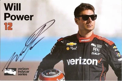 Tarjeta fotográfica de héroe de Indianapolis 500 2018 firmada por Will Power Indy Car Penske Chevy Foto 1 de 2
