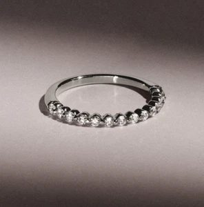 Stunning Round Cut 0.56CT Lab-Grown Diamonds, 950 Platinum Half Eternity Band - Picture 1 of 9