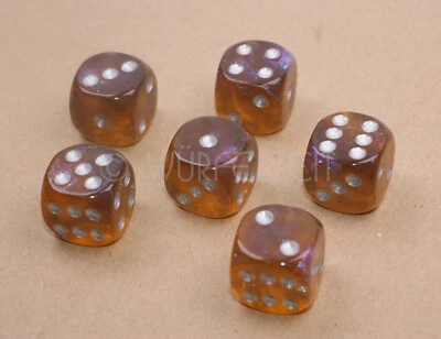 10 Würfel Spiel Knobeln w6 16mm Beer Dust m/silber Würfelzeit DnD Kniffel Yatzee