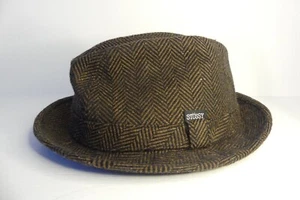VTG Stüssy Fedora Hat 100% Wool In Black Size M/L - Unisex Adults - Picture 1 of 10