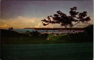 Over Looking Ocean Bay Buildings Fron Top Mountain Agana Guam Sunset Postcard - Bild 1 von 2
