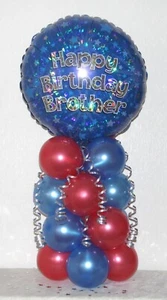 FRATELLO - BUON COMPLEANNO - ESPOSITORE DECORAZIONE TAVOLO PALLONCINO - NO ELIO NECESSARIO - Foto 1 di 3