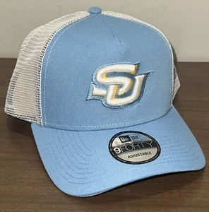 New Era Southern University Jaguars 9Forty Blue White Snapback Mesh Hat Cap NWT - Picture 1 of 5