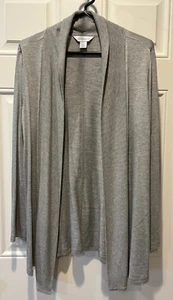 Liz Claiborne vorne offen drapierte graue Strickjacke - Größe Medium - Bild 1 von 5