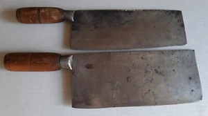 Lot of 2 Vintage Ho Ching Kee Lee Hand Forged Chefs Meat CLEAVER Knife Chopper - Picture 1 of 12
