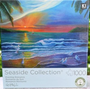 NEW SEALED KI PUZZLES SEASIDE COLLECTION 1000 PIECE JIGSAW PUZZLE-EVENING ROMANC - Picture 1 of 2