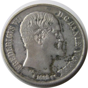elf Denmark 1 Rigsdaler 1855 FK//FF Silver Altona Mint - Picture 1 of 2