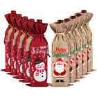  Linen Wine Bottle Cover Christmas Gift Bags Blind Tasting Sleeves