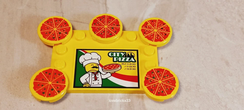 LEGO Pizza Sign Printed FOOD Sticker Sign Pie Parlor Chef Italian Fast Food - Image 1 of 1