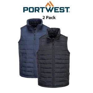 Portwest Mens Aspen Baffle Gilet 2 Packs Insulatex Padded Sleeveless Jacket S544 - Picture 1 of 5