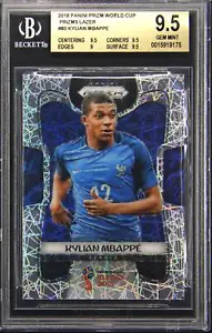 2018 Panini Prizm World Cup #80 Kylian Mbappe Lazer Prizm Rookie RC BGS 9.5 - Picture 1 of 2