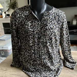 Women’s Talbots Petite Long Sleeve Pullover Blouse Patterned Colorful Sz Sp S - Picture 1 of 4