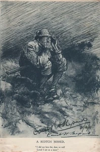 Printed Sketch Signed by Ernest Shepard - Book Illustrator of Winnie-the-Pooh. - Bild 1 von 2