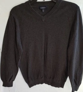 Mens Sweater CROFT & BARROW SMALL Grey / Gray  V Neck Long Sleeve Fitted Waist  - Picture 1 of 9