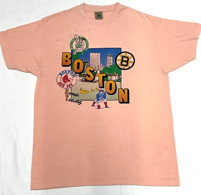 Camiseta De Colección Años 80 BOSTON HOME TEAMS CELTICS BRUINS Medias Rojas Patriots XL Foto 1 de 4