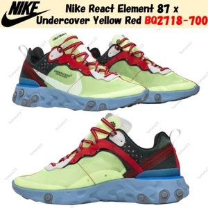 Nike React Element 87 x Undercover Yellow Red BQ2718-700 Men's Size - Picture 1 of 7