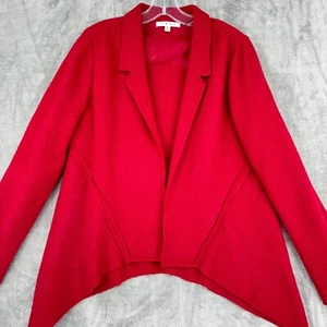 Cabi Jacket Womens Medium Valentina Wool Asymmetric Hemline Lightweight Red 528 - Picture 1 of 9