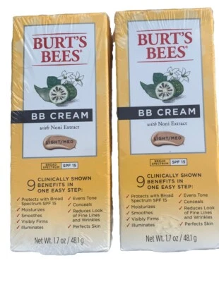(2) Burt's Bees BB Cream With SPF 15 Light/Medium 1.7fl  Exp. 1/26. Sealed - Image 1 of 2