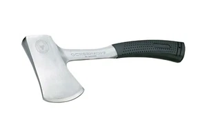 TESTA DI BUE 600 g ascia interamente in acciaio / ascia da campeggio OX 235 E-1002 incl. custodia in pelle - Foto 1 di 3