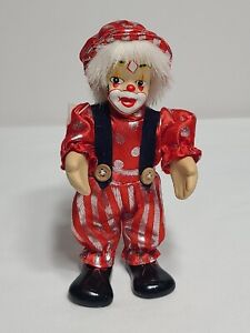 Vintage Kâ€™s Collection Circus Clowns Porcelain Clown Doll Red Silver 7"