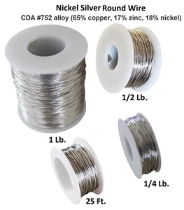 Nickel Silver Round Wire 20 Ga. Dead Soft Spool ( Made In USA) Choose Size - Picture 1 of 9