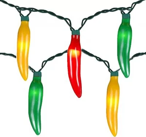 Abeja Multicolor Chili Pepper String Lights with 35 Chili Bulbs Warm Lights UL - Picture 1 of 1
