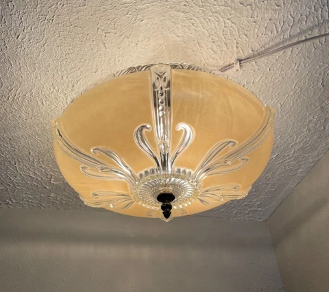 vintage 1930-40s three light bedroom flush mount fixture Cover
