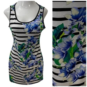 Laundry Design Kleid Damen groß Sommer Blumen schwarz Streifen ärmellos Strick - Bild 1 von 13