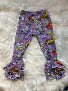 Dinosaurs Halloween Spooky Truffle Girl Triple Ruffle Leggings - Picture 1 of 1