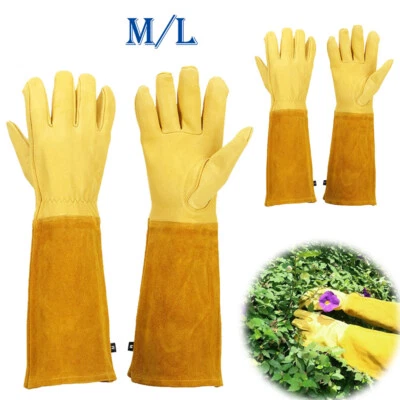 Rindsleder Leder Handschuhe Heavy Duty Dorn Proof Handschuh Lange Handschuh - Bild 1 von 4