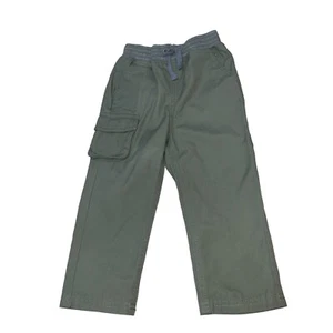 Hanna Andersson Boy's Cargo Pants Size 90 / US 3T Elastic Waist Army Green NWT - Picture 1 of 12