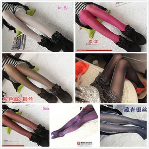 Collant Calze Donna Argentato Lucido Sexy Nero Pantyhose Silver Argento 7 Colori - Foto 1 di 8
