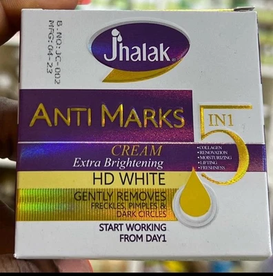 Jhalak Anti Marks Extra Brightening HD White Face Cream 30g (Result from day 1)