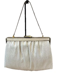 Vintage goldene Clutch Handtasche von Ande braun Handtasche mit goldfarbener Kette Abend - Bild 1 von 7