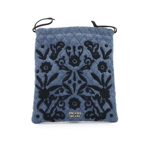 PRADA Drawstring BagPouch Denim Blue/Black 1MU001 - Picture 1 of 8