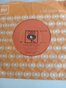 Johnny Cash - Flesh and Blood (Australia CBS BA 221790) VG+ Vinyl Record 7" - Picture 1 of 2
