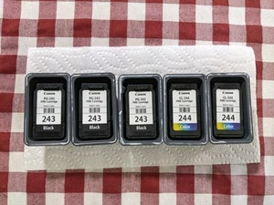 5 EMPTY Used Canon Printer Ink Cartridges 243 244 Recycle Or Refill - Photo 1/5