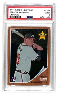 Topps Heritage #C113 Freddie Freeman 2011 cromo/1962 PSA 9 novato Foto 1 de 2