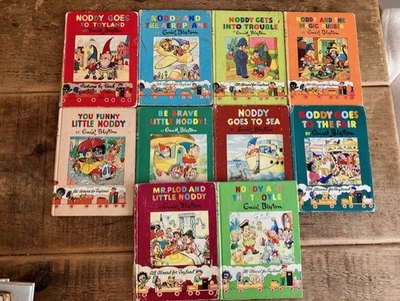Enid Blyton VINTAGE NODDY BOOKS x 10 inc TOYLAND, GOES TO SEA & MR PLOD Hbk - Image 1 of 2