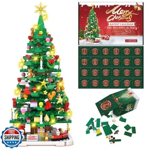 Advent Calendar 2025 Christmas Tree Building Toy Set with LED light, Christma - Picture 1 of 5