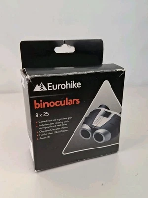 Eurohike 8 X 25 Compact Lightweight Binoculars with Neck Strap and Carry Case - Image 1 of 4