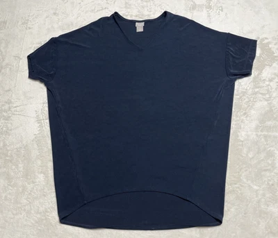 Chicos Travelers Top Women's Size 1 Medium Blue Short Sleeve Stretch Heavyweight - Image 1 of 4