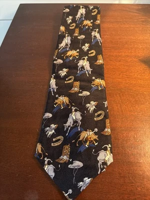 Corbata de seda Circle S negra Western Rodeo Cowboys Bronco para montar Foto 1 de 4