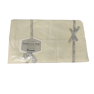 Wamsutta Supercale Plus Pluco Wheat Twin Flat Sheet Beige Cotton Blend 200 - Image 1 of 4