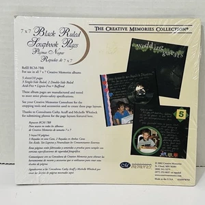 Creative Memories 7x7 Black Ruled Scrapbook Pages RCM-7BR 5 Sheets - Picture 1 of 4