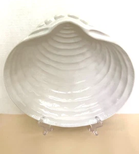 POTTERY BARN "CLAMSHELL" White Ceramic Serveware Bowl/Tray Large 14.5” NWOT - Picture 1 of 4