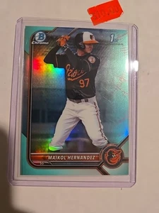 2022 Bowman Chrome Prospects Aqua Refractor /125 Maikol Hernandez #BCP-155 - Picture 1 of 2