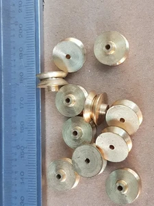 10x Metal Brass Pulley Rigging Pulley Blocks Toy Model Ship Fittings OD 12.5mm - Picture 1 of 5